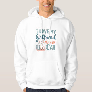 Jag Kärlek min flickvän och hennes kattmönster Hoodie