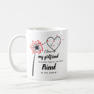 Jag Kärlek min flickvän PHOTO Gift Personlig Heart Kaffemugg