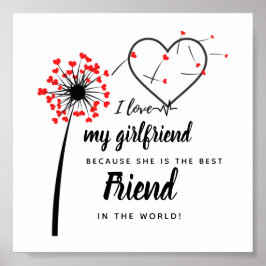 Jag Kärlek min flickvän PHOTO Gift Personlig Heart Poster