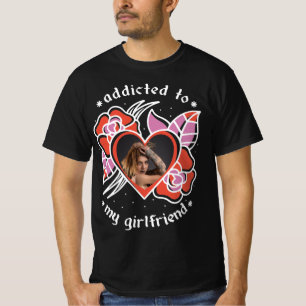 Jag Kärlek Min flickvän Photo Heart Anpassningsbar T Shirt