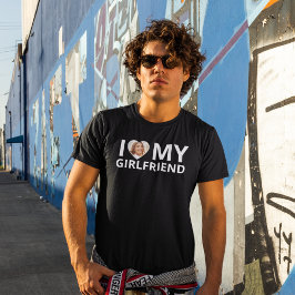 Jag Kärlek min flickvän Photo Heart Funny Boykompi T Shirt