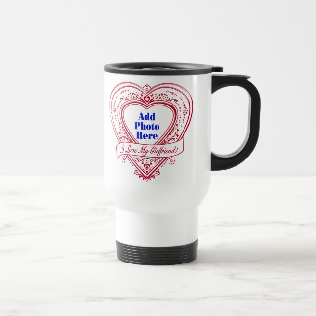 Jag Kärlek min flickvän! Photo Red Hearts Resemugg (Höger)