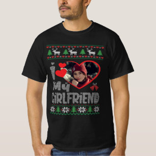 Jag Kärlek Min flickvän Photo Ugly Julsötare T Shirt