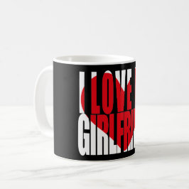 Jag Kärlek min flickvän Red Heart Kaffemugg