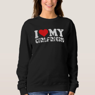 Jag Kärlek min flickvän Red Heart Kärlek Girlkompi T Shirt