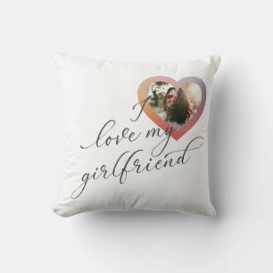 Jag kärlek min flickvän Romant Script Valentine Ph Kudde
