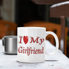 Jag Kärlek Min flickvän söt text Kaffemugg