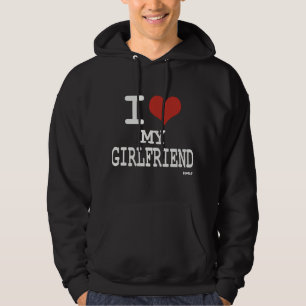 Jag kärlek min flickvän sweatshirt med luva