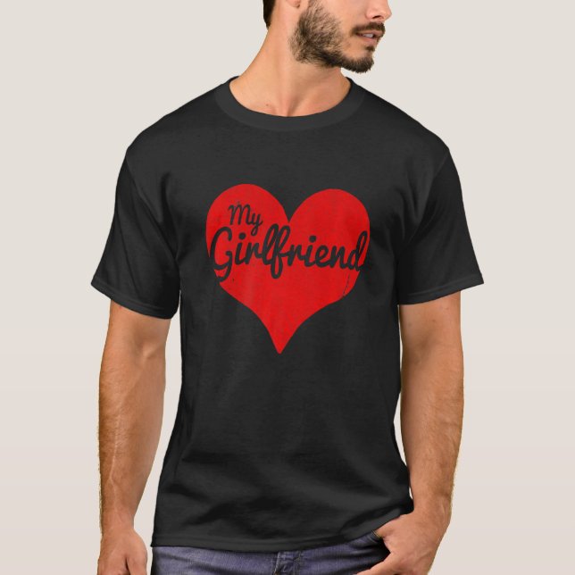 Jag Kärlek Min flickvän T Shirt (Framsida)