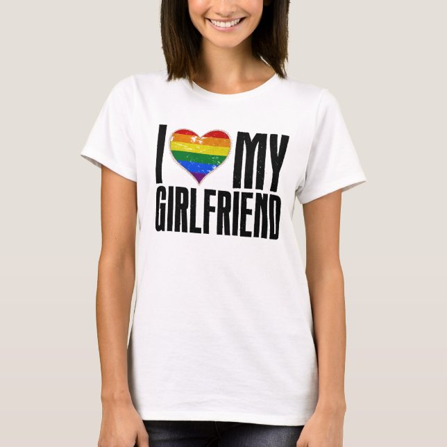Jag kärlek min flickvän tee shirt (Framsida)