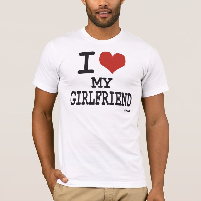 Jag kärlek min flickvän tee shirt (Framsida)