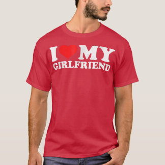 Jag Kärlek Min flickvän Tshirt Funny Red Heart GF T Shirt