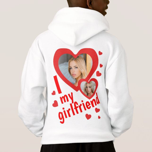 Jag kärlek min flickvänfoto t shirt (Baksida)