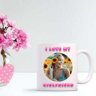 Jag kärlek min flickväninna bubbla valentines day- kaffemugg