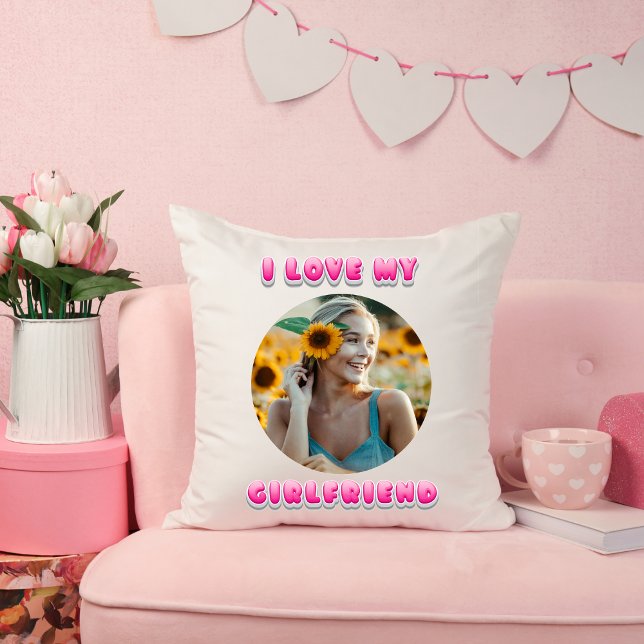 Jag kärlek min flickväninna bubbla valentines day- kudde (Skapare uppladdad)