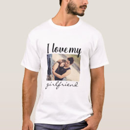 Jag kärlek min flickväns anpassningsbar fotovit t shirt