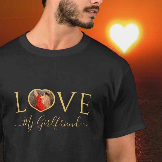 Jag kärlek min flickväns anpassningsbar hjärtfoto  t shirt (Skapare uppladdad)