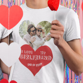 Jag kärlek min flickväns personlig foto hjärta t shirt