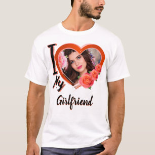 Jag kärlek min flickväns t-shirt med bild - hoodie