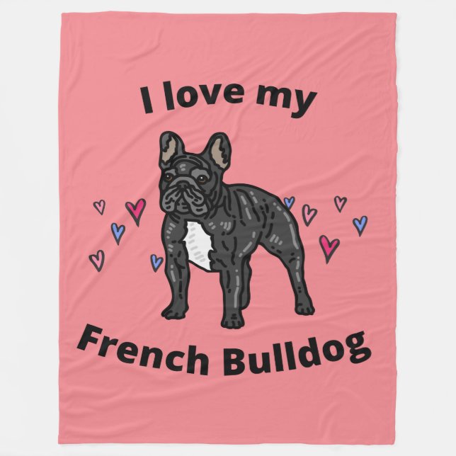 JAG KÄRLEK MIN FRANSK BULLDOG FLEECE BLANKET! (Framsidan)