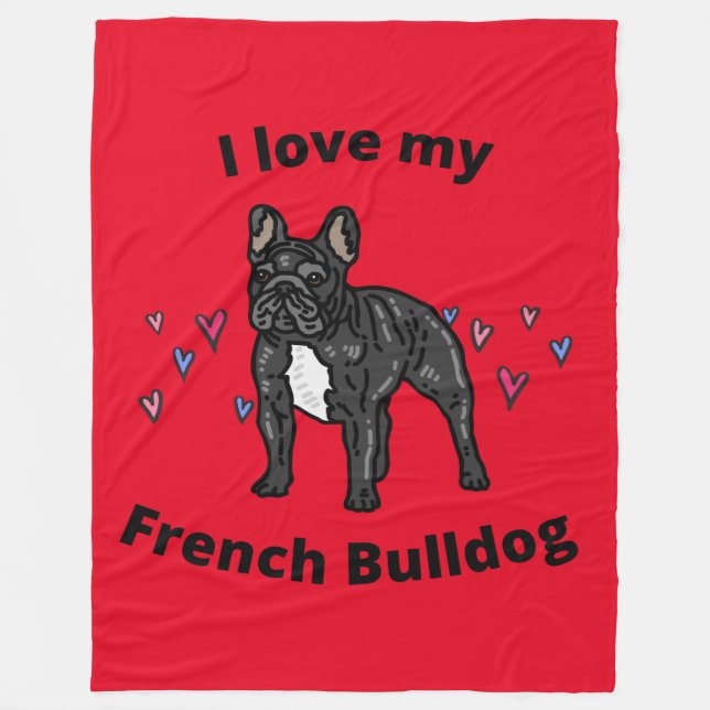 JAG KÄRLEK MIN FRANSK BULLDOG FLEECE BLANKET! (Framsidan)