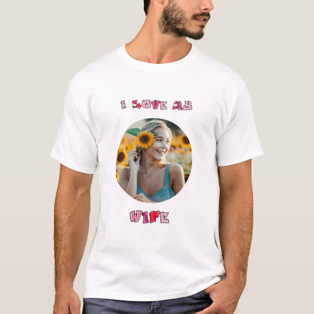 Jag kärlek, min fru bubbelhjärtan valentineser T-S T Shirt (Framsida)
