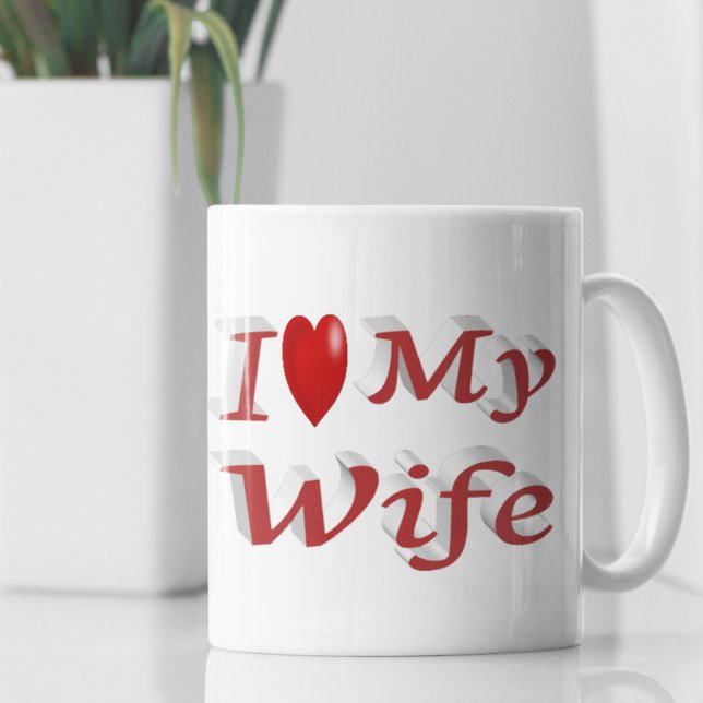 Jag Kärlek Min fru söt röd text Kaffemugg (Skapare uppladdad)