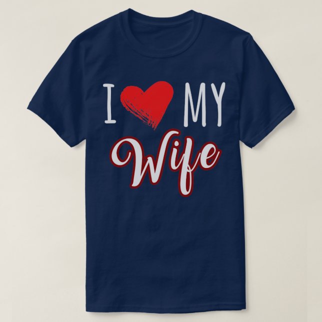 Jag kärlek min fru t shirt (Design framsida)