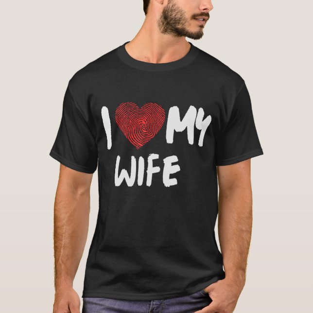 Jag kärlek min fru t shirt (Framsida)
