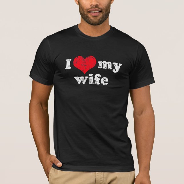 Jag kärlek min fru tee shirt (Framsida)