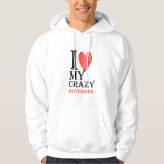 Jag Kärlek min galna Boykompis Purview med rött hj Hoodie