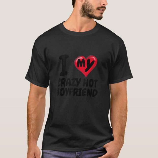 Jag Kärlek min galna Hett Boykompis I Red Heart BF T Shirt (Framsida)
