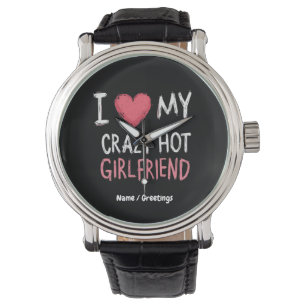 Jag Kärlek min galna Hett Girlkompis Perfekten Armbandsur