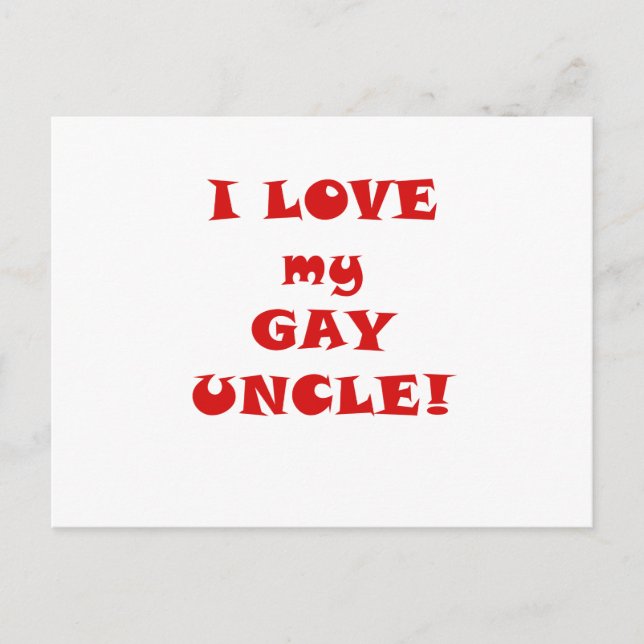Jag Kärlek min Gay farbror Vykort (Framsida)