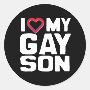Jag Kärlek min Gay Son Runt Klistermärke