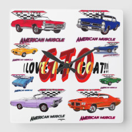 Jag kärlek min Goat-väggklocka Fyrkantig Klocka