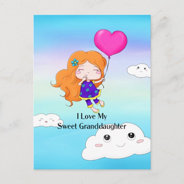 Jag Kärlek min gosse farmor dotter...Hus och kyssa Helg Vykort (Framsida)