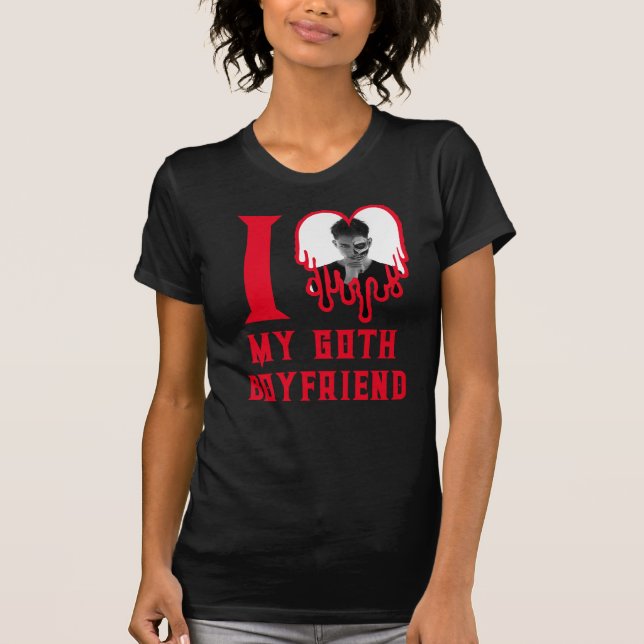 Jag Kärlek min goth Boykompis Bleeding Red Heart P T Shirt (Framsida)