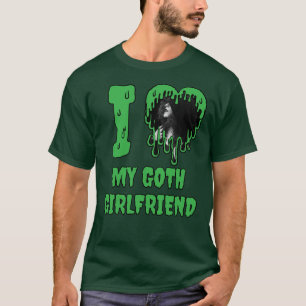 Jag Kärlek min goth Girlkompis Grönt Slime Heart T Shirt