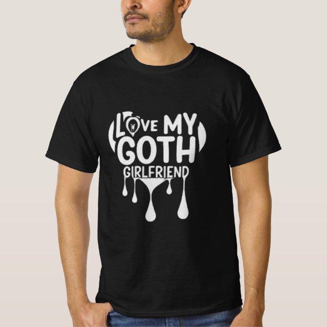 Jag Kärlek min goth Girlkompis som kör hjärtat T Shirt (Framsida)