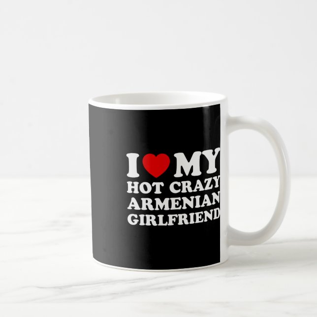 Jag Kärlek min Hett Crazy Armenian Girlkompis Vale Kaffemugg (Höger)