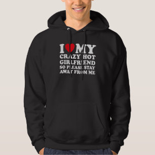 Jag Kärlek min Hett Crazy Girlkompis så stanna bor Hoodie