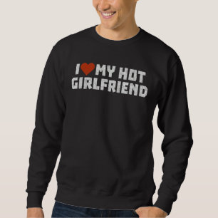 Jag Kärlek min Hett Girlkompis jag hatar hennes Pa Lång Ärmad Tröja