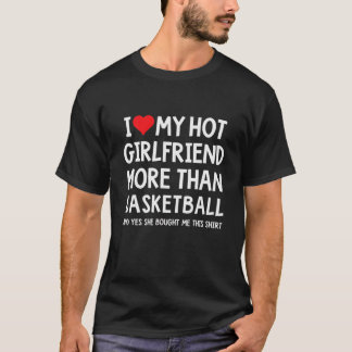 Jag Kärlek min Hett Girlkompis mer än Basketball B T Shirt