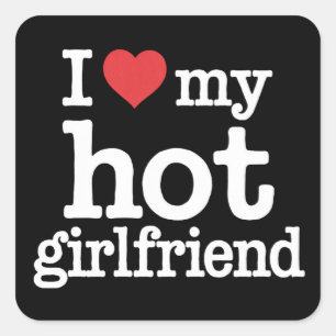Jag Kärlek min Hett Girlkompis Valentindagen Gf Gi Fyrkantigt Klistermärke