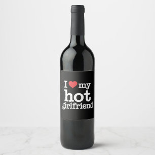 Jag Kärlek min Hett Girlkompis Valentindagen Gf Gi Vinflaska Etikett