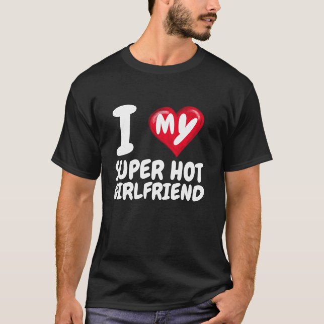 Jag Kärlek min Hett Girlvän I Red Heart GF Vale T Shirt (Framsida)