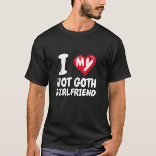 Jag Kärlek min Hett Goth Girlkompis I Red Heart GF T Shirt