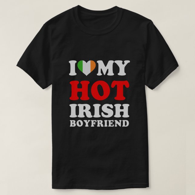 Jag kärlek Min Hett Irish Boykompis Funny Girlkomp T Shirt (Design framsida)