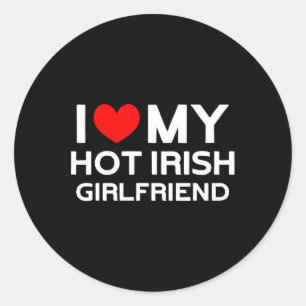 Jag Kärlek min Hett Irish Girlkompis Irish Girl Runt Klistermärke